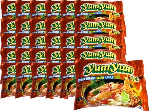 30 x Instant Nudeln mit TomYum Creamy Shrimp Geschmack - yumyum 70g