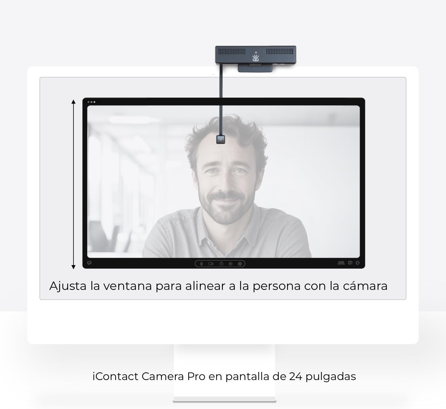 iContact Camera Pro 4K HD Cámara Web con Contacto Visual y Micrófono para PC – Webcam 4K con Cancelación de Ruido, USB Plug & Play para Mac y Windows, para Videollamadas, Streaming y Conferencias