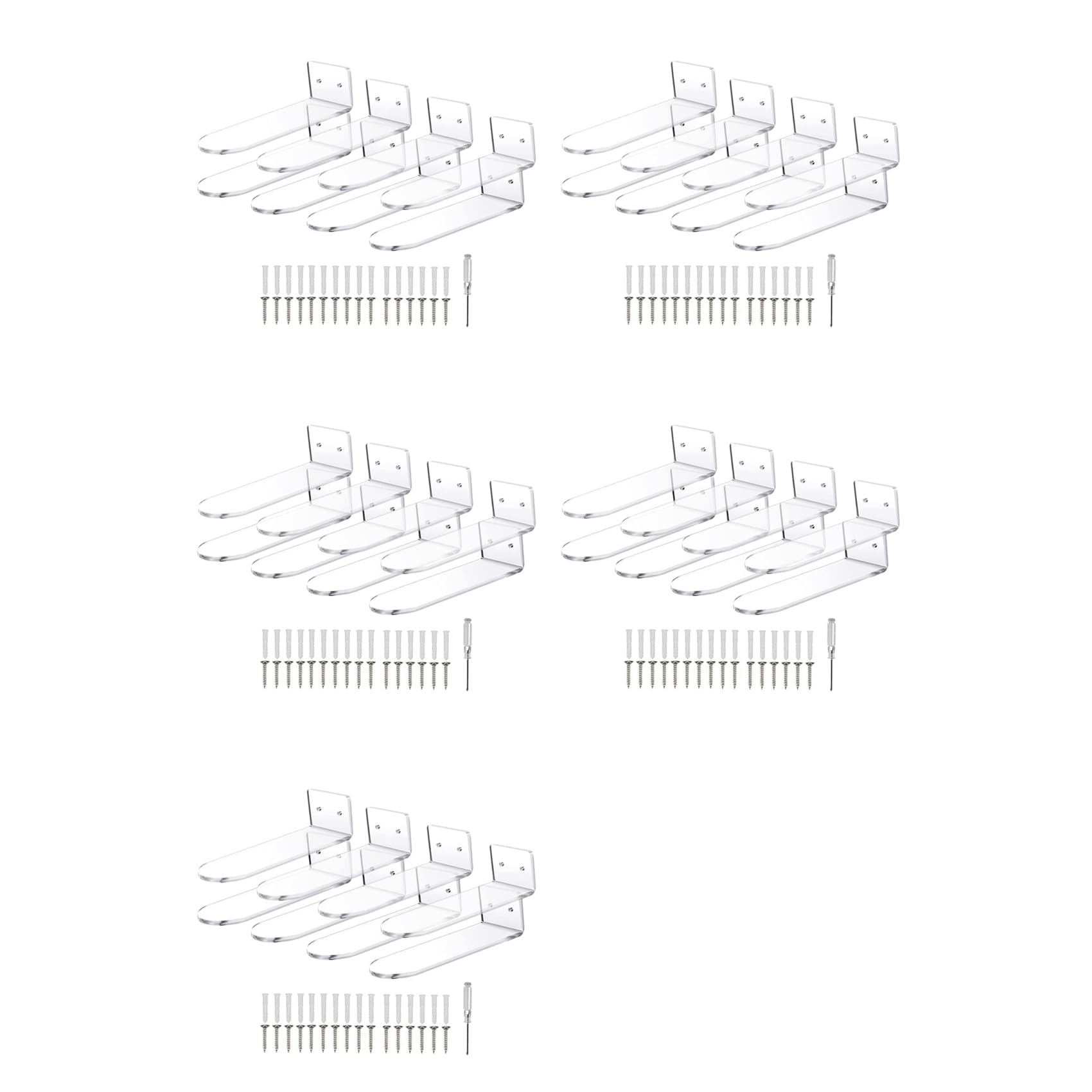 Hndhbfgrt Floating Shoe Display Shelves for Wall Mount Set of 40,Clear Acrylic Floating Shelves for Showcase Sneaker Collection