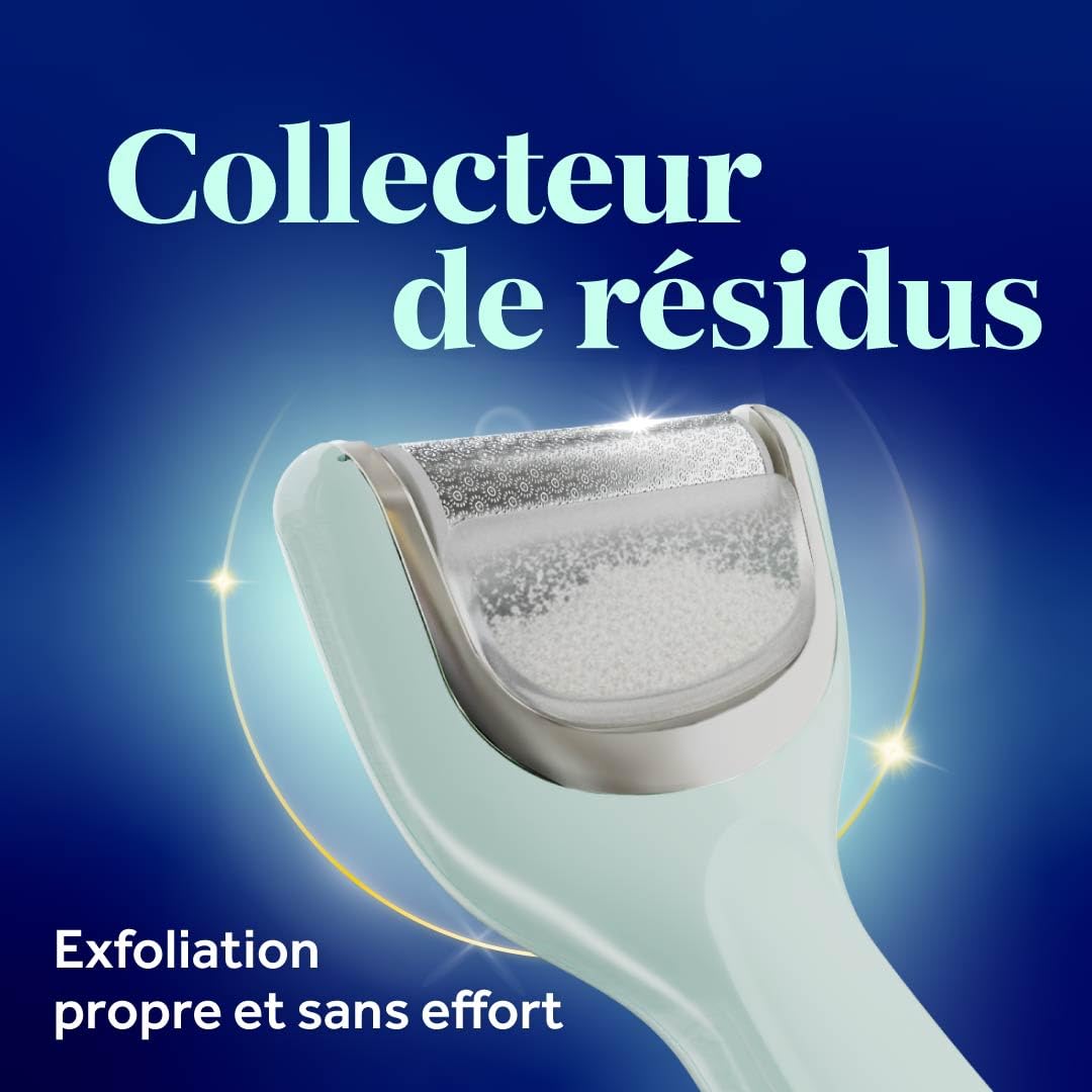 Dr. Scholl's Râpe électrique Pieds Pedi Perfect Pro avec 3 rouleaux Nano Tech - Élimine les callosités pour des pieds doux et beaux - Autonomie 90 minutes - Rechargeable et Etanche