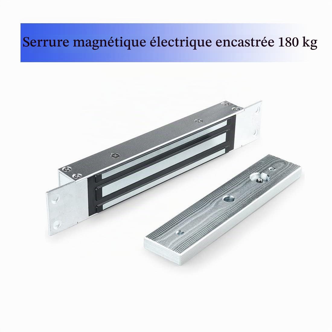 180KG/350lbs Serrure magnétique électrique DC12V Installation intégrée Serrure électromagnétique étanche NC Fail Safe pour système de contrôle d'accès Porte en bois/métal/verre