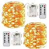 Led-lichtsnoeren, 2 stuks, 10 meter lang, op batterijen, met 100 leds en 8 modi, voor binnen en buiten, ideaal voor kerst, tuin en bruiloft