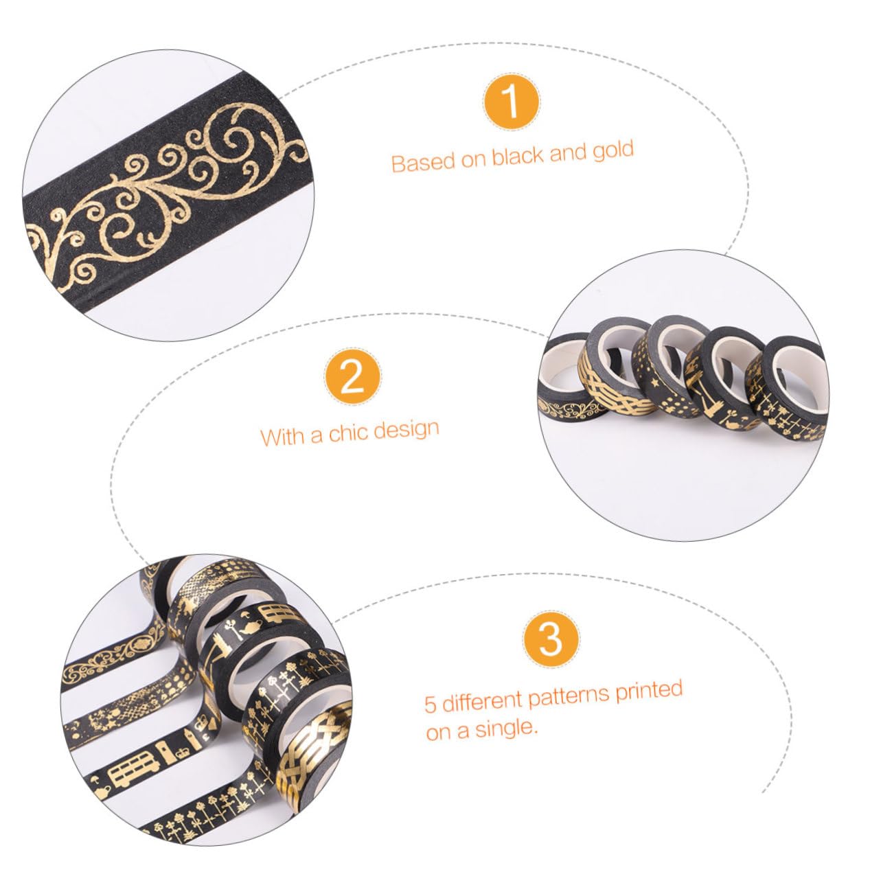 DOITOOL 3 Sätze Dekoratives Washi Tape Farbiges Klebeband Für Diy Scrapbooking Und Bastelprojekte Einfach Abziehbar Und Rückstandslos Entfernbar 5 Rollen * 3