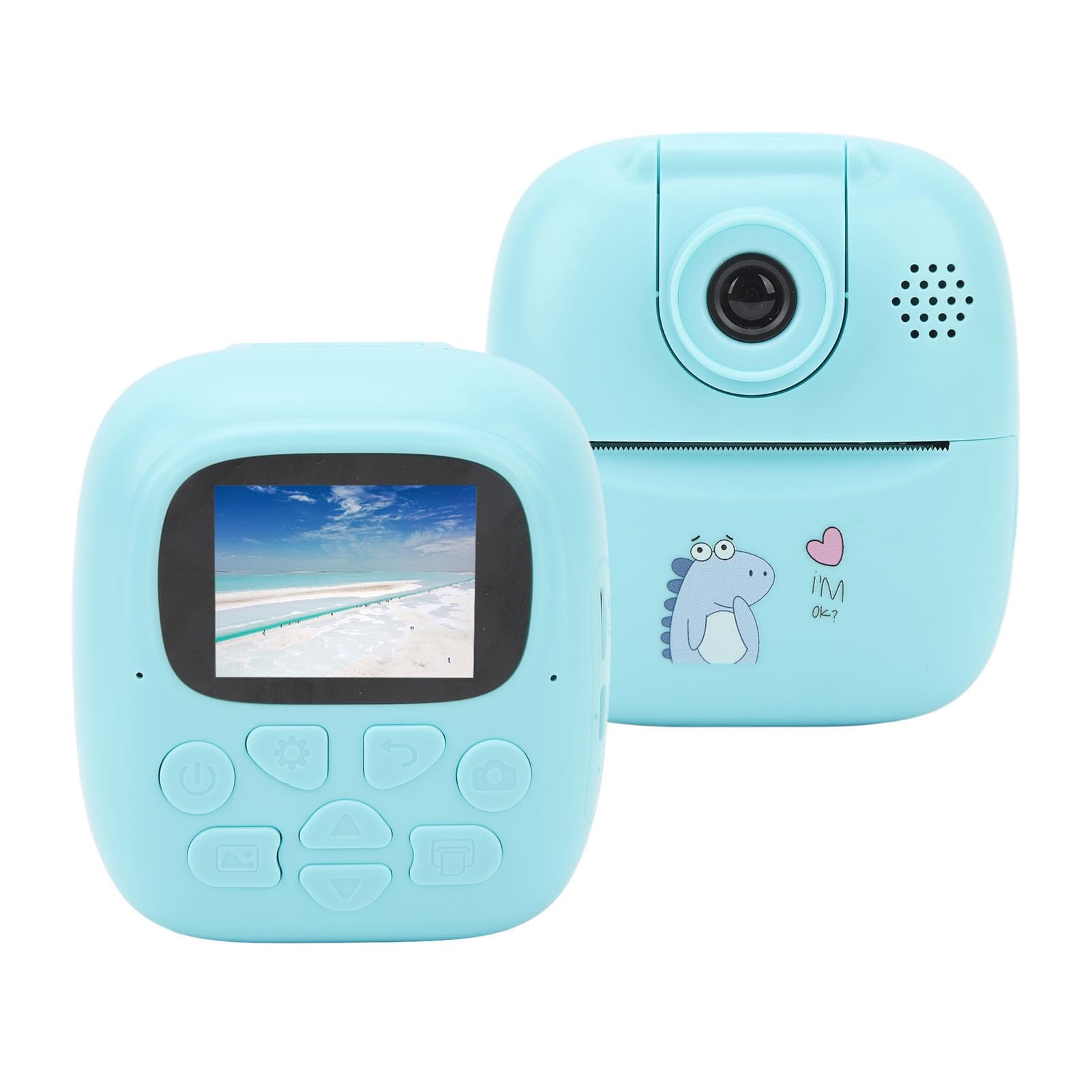 Fotocamera a stampa istantanea per bambini, 48 MP, IPS da 2,0 pollici, stampante termica | Giocattolo per fotocamera digitale con stampa termica istantanea per foto e giochi creativi dei bambini