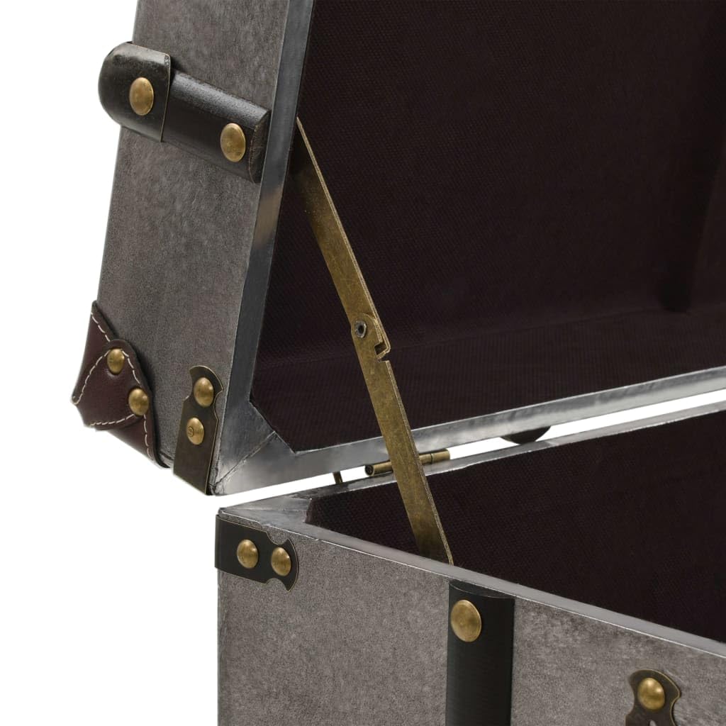 Stolik kawowy z płyty MDF i aluminium w stylu vintage 102 x 51 x 47,5 cm jako stolik pomocniczy z dwiema przegródkami wewnętrznymi i podszewką z włókniny do przechowywania i dekoracji