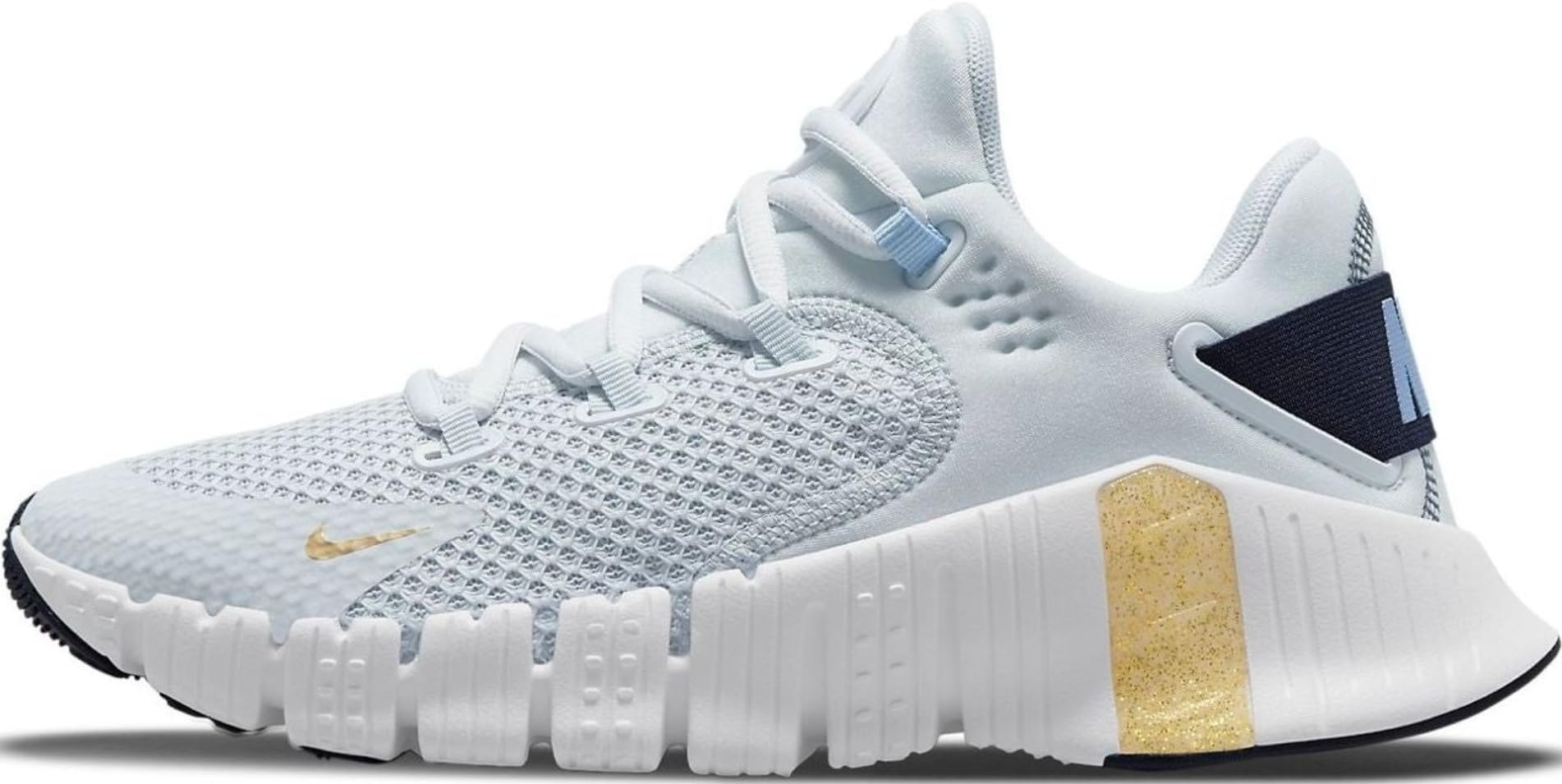 Nike Women's Free Metcon 4 Training Shoes, Pure Platinum/MTLC Gold Coin, 5 M US