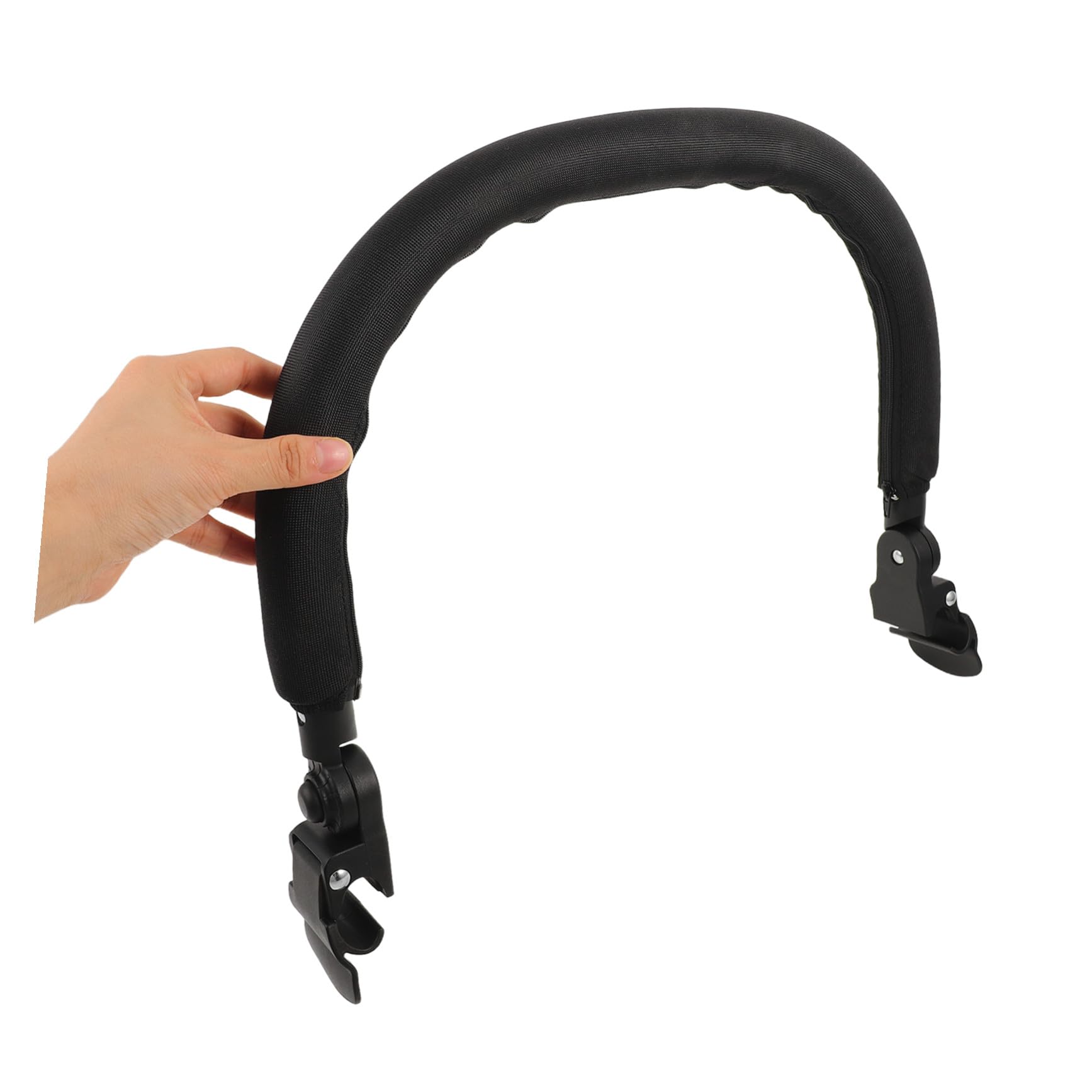 Barre de Protection pour Poussette Bébé Angle Réglable et Matériau en Tissu Oxford Noir, Antidérapante, Balades en Extérieur