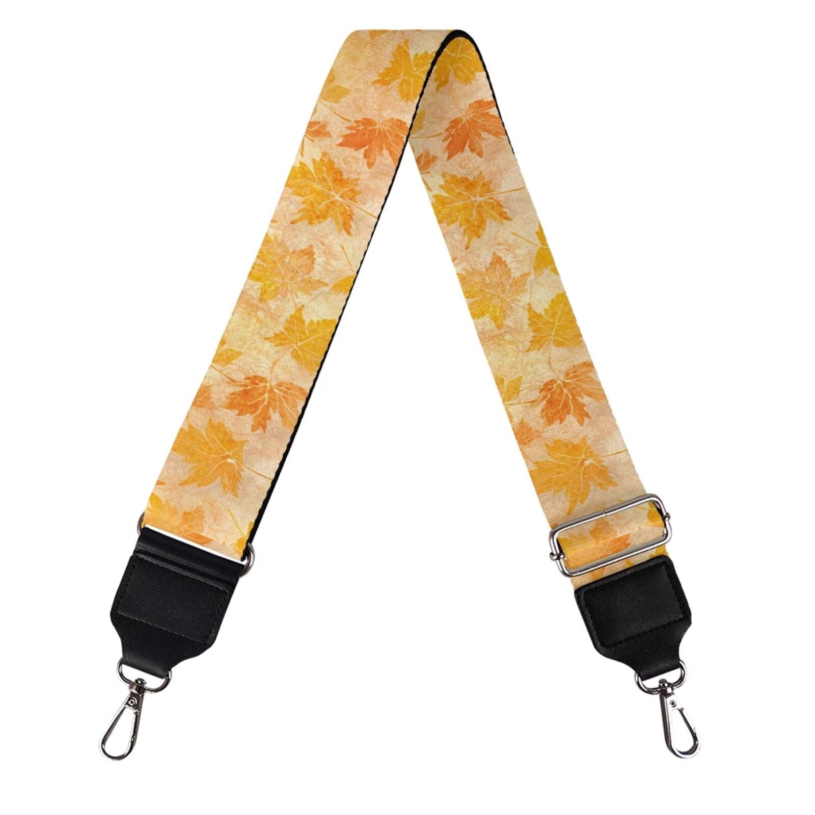 Coldinair Fall Maple Leaf Wide Shoulder Strap Hearts Guitar Strap for Purse Replacement Adjustable Crossbody Bag Straps Handbag Crossbody Bags Shoulder Bags