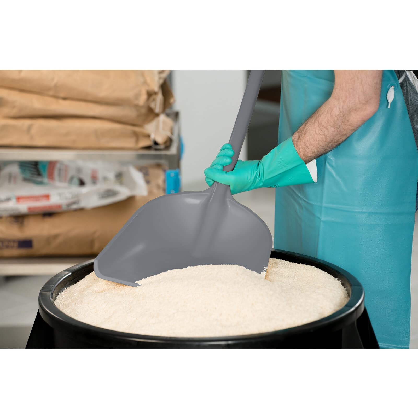 Sparta 41076EC23 Kunststoff-Sanitärschaufel, lebensmittelechte Kunststoffschaufel für gewerbliche Küchen, 27,9 cm, Grau