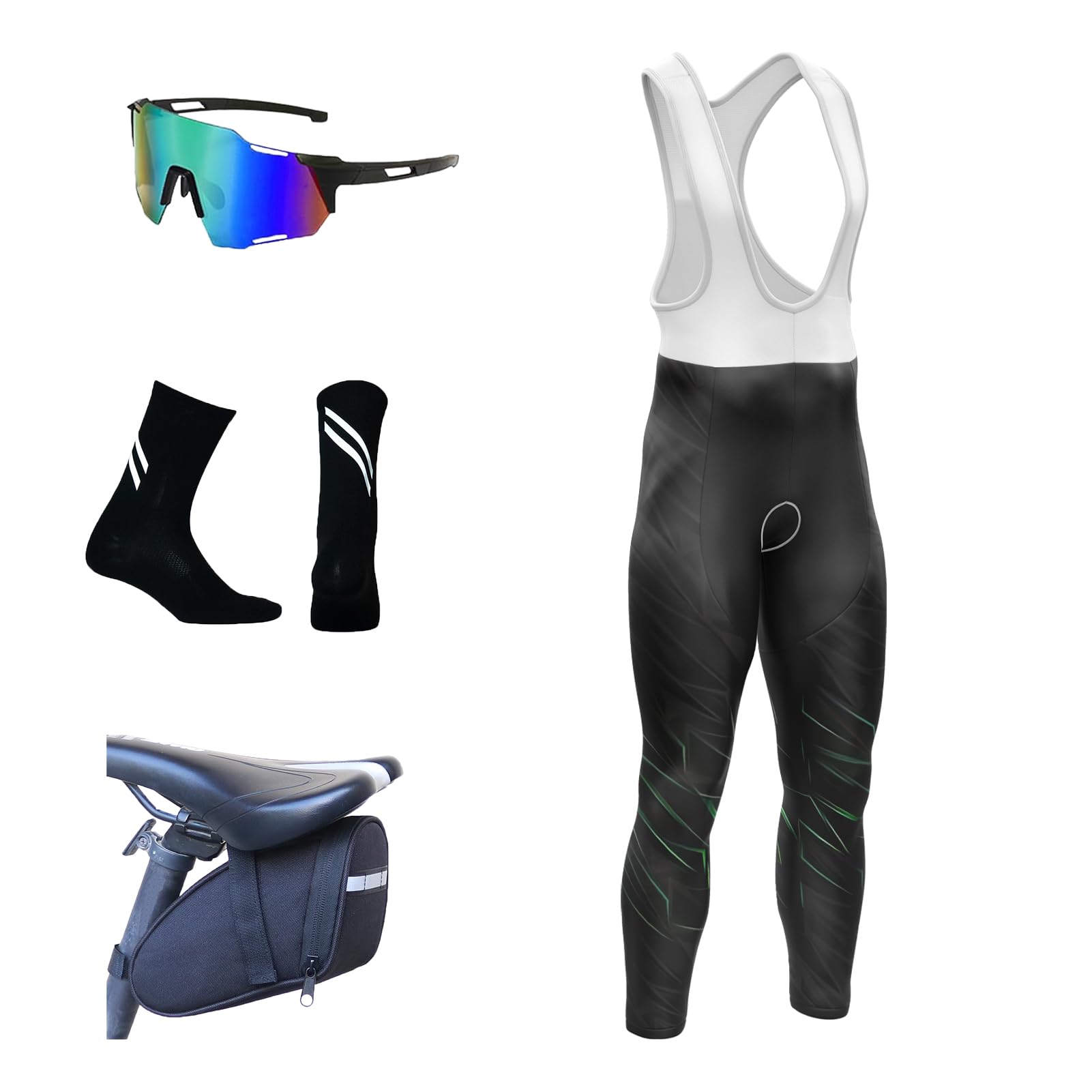 FLYIFE Cycling Bib Shorts Men’s - 8D Padded Cycle Tights - Breathable Quick Dry Cycle Shorts - Excellent Performance and Better Fit Moisture Wicking Material Long Distance Comfort (TYP-9,6XL)