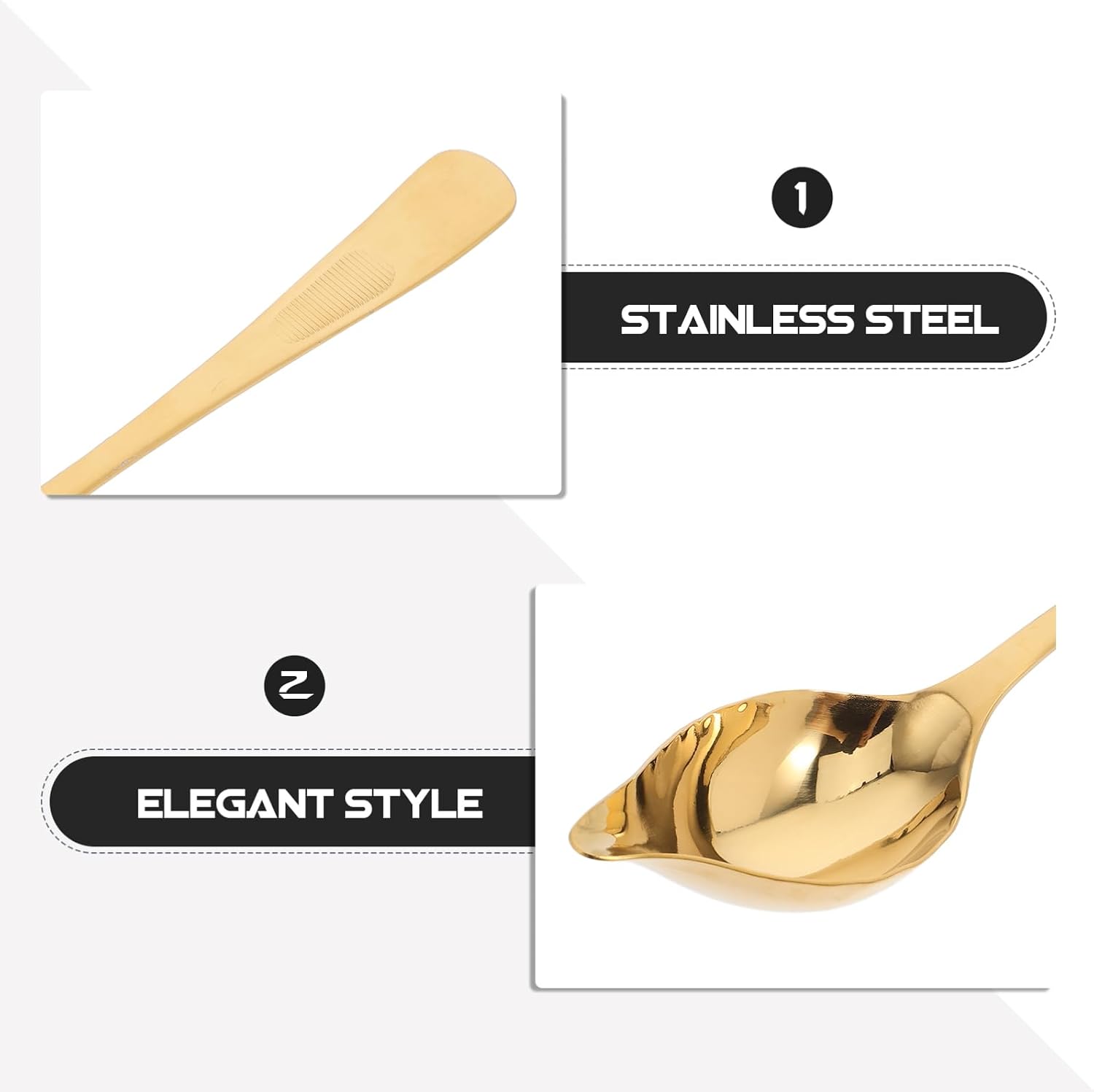 Unomor Stainless Steel Sauce Spoon Culinary Spoons for Restaurant Home Use and Baking for Tasting and Dipping Sauces Desserts and More