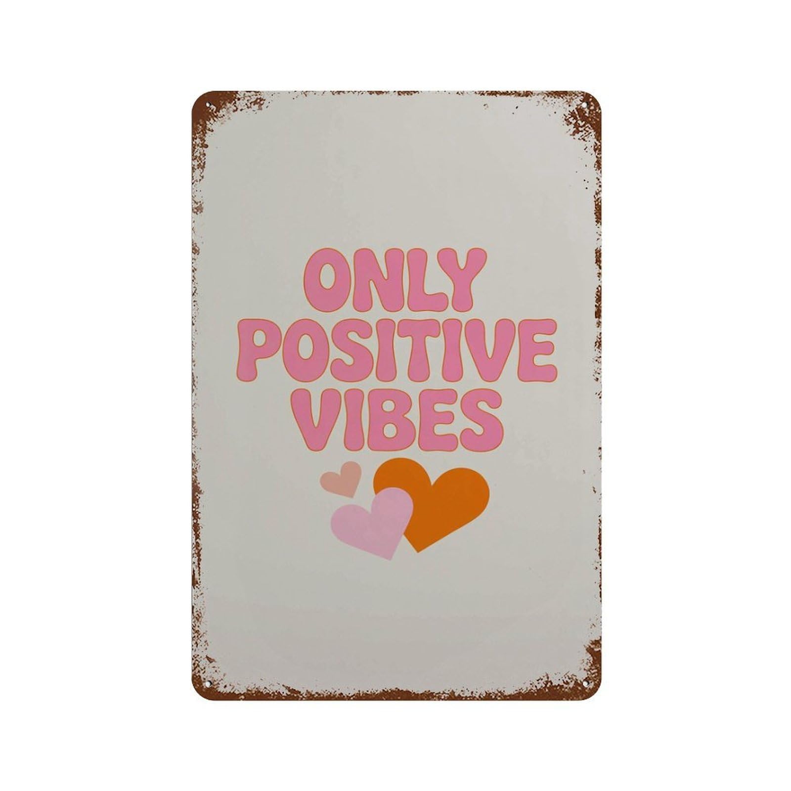 xiaoxiaoshen Only Positive Vibes Motivational Quote Retro Typography Modern Inspirational Wor Wall Decor Art Metal Tin Poster Modern Home Decor Art Home Bar Shop Decorations Vintage Sign 30x20cm