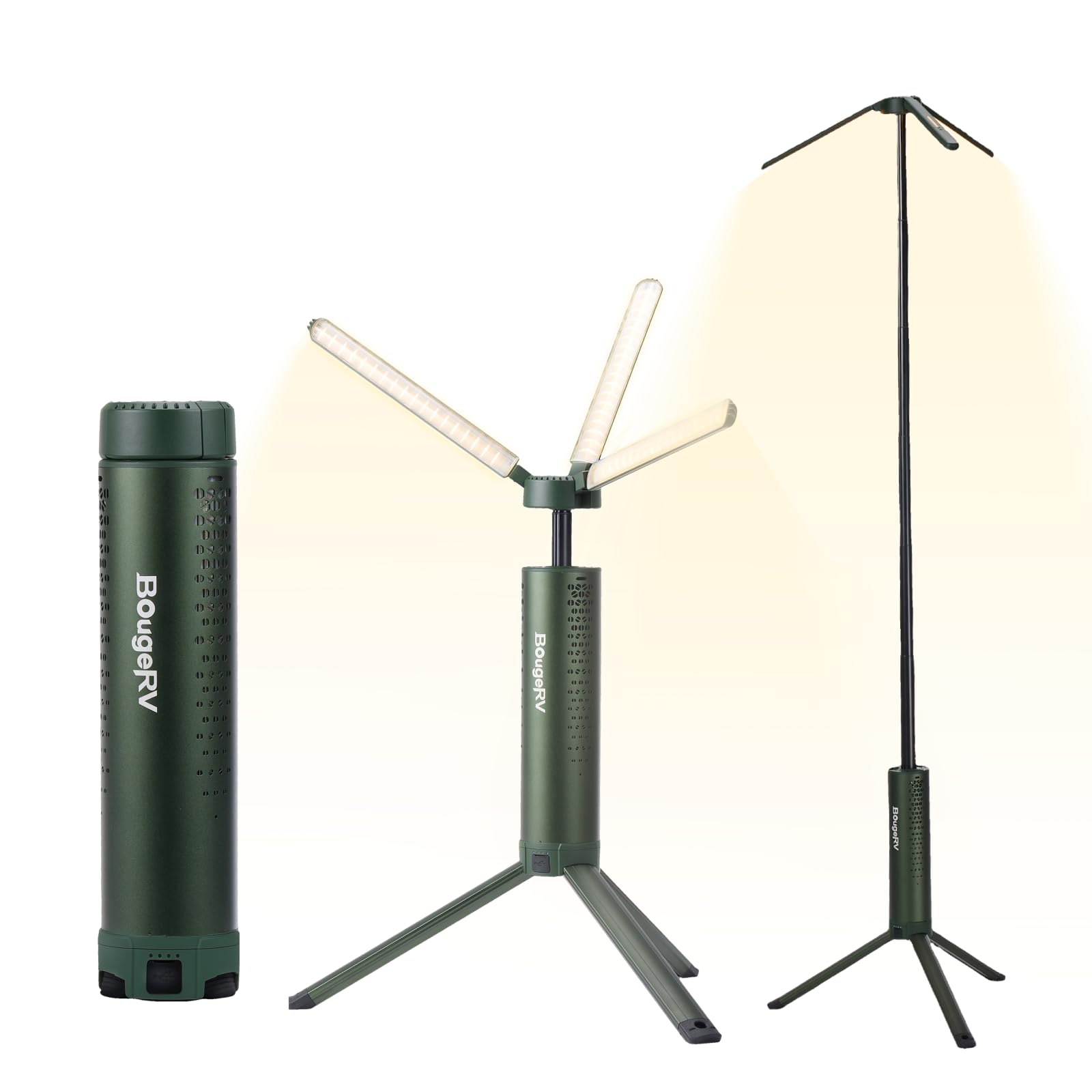 BougeRV Lampada da campeggio telescopica, 15600 mAh, lanterna ricaricabile, luce da campeggio portatile, 1000 x 3 lumen, luce da campeggio girevole per tenda, emergenza, all'aperto, resistente