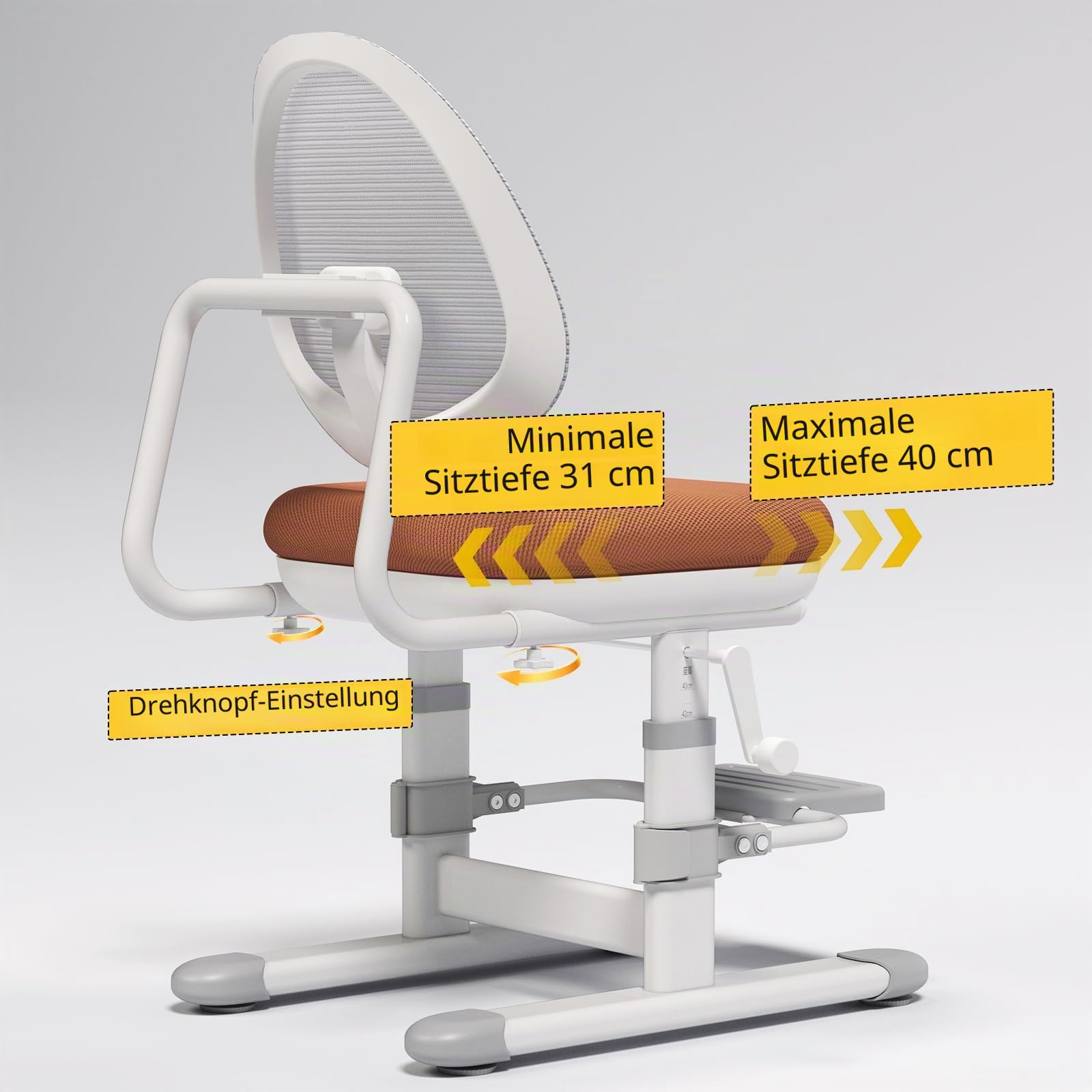 Kinder Schreibtischstuhl, höhenverstellbar mit Rückenstütze, ergonomisches Design, Lernstuhl für Kinder zum Lernen, Arbeiten & Essen – Ideal für Kinderzimmer & Schulen von Jungen und Mädchen