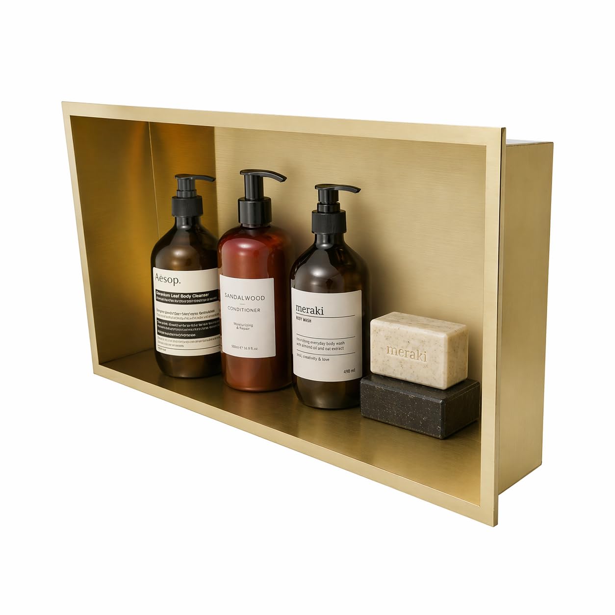 Hornacina Ducha Empotrable Horizontal 63x33 cm Acero Inoxidable S.304 Nicho Baño Pared | Estante Ducha Grande Integrado Anticorrosión Nicho de Ducha Empotrable | MEDIMEX Pacific