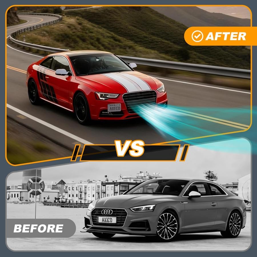 No Drill Front Bumper Tow Hook License Plate Relocator for Audi A5/S5/RS5/A5 2008-2017 Quattro Street Legal AXECO®Global Parts