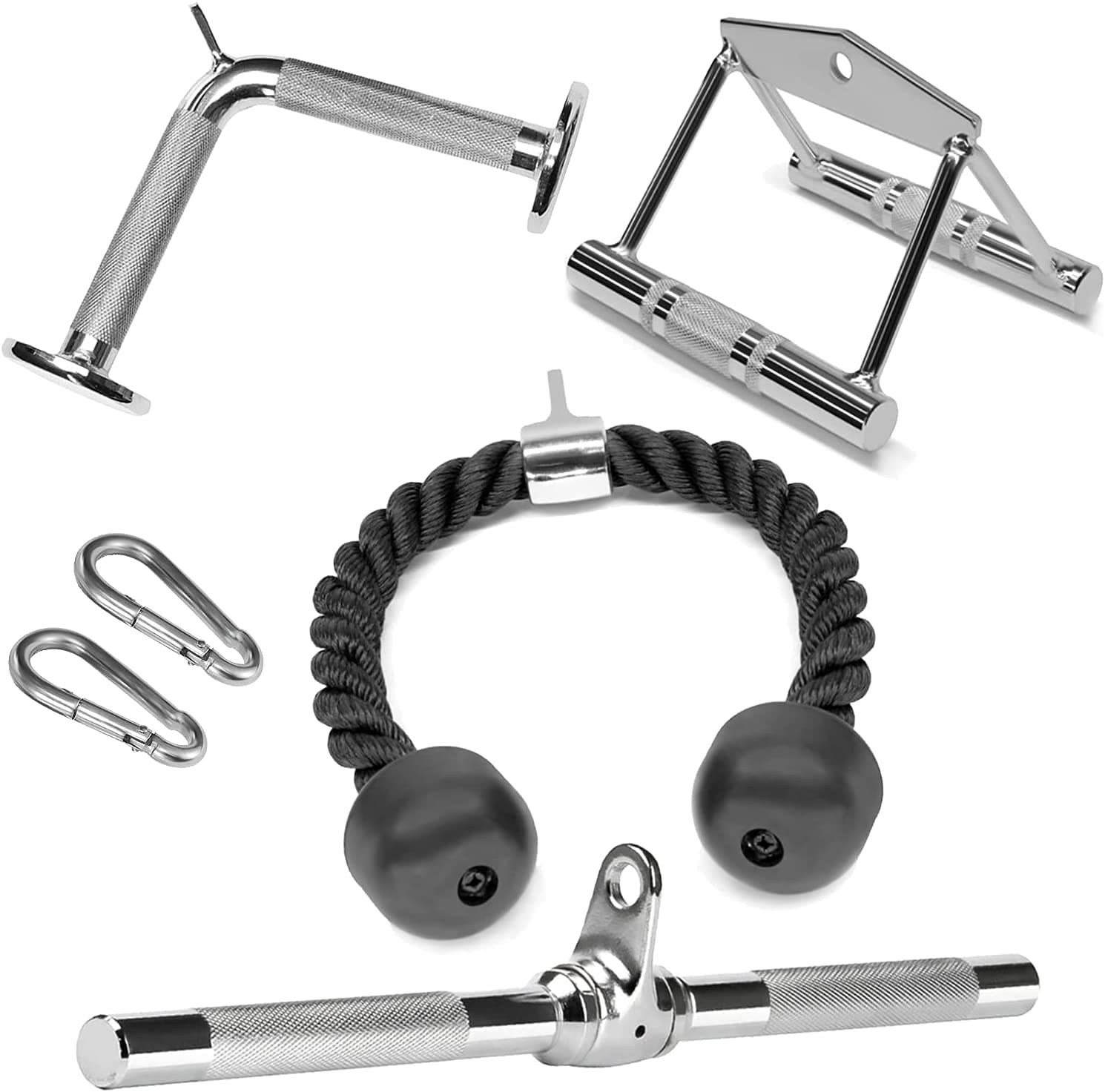 Mount Hood Combo Tricep Press Down Cable Attachment | Rowing Handle, V-Shaped Bar, Triceps Rope, Rotating Straight Bar with 2 Snap/S, Lock (B09J8TFJ66) Amazon Price History, Amazon Price Tracker