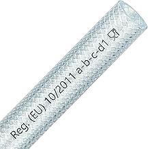 FLEXTUBE TX - By The Metre PVC Hose with Textile, Food Safe Transparent Flexible Pressure Hose, Compressed Air Hose, Food Hose, Water Hose, Air Hose