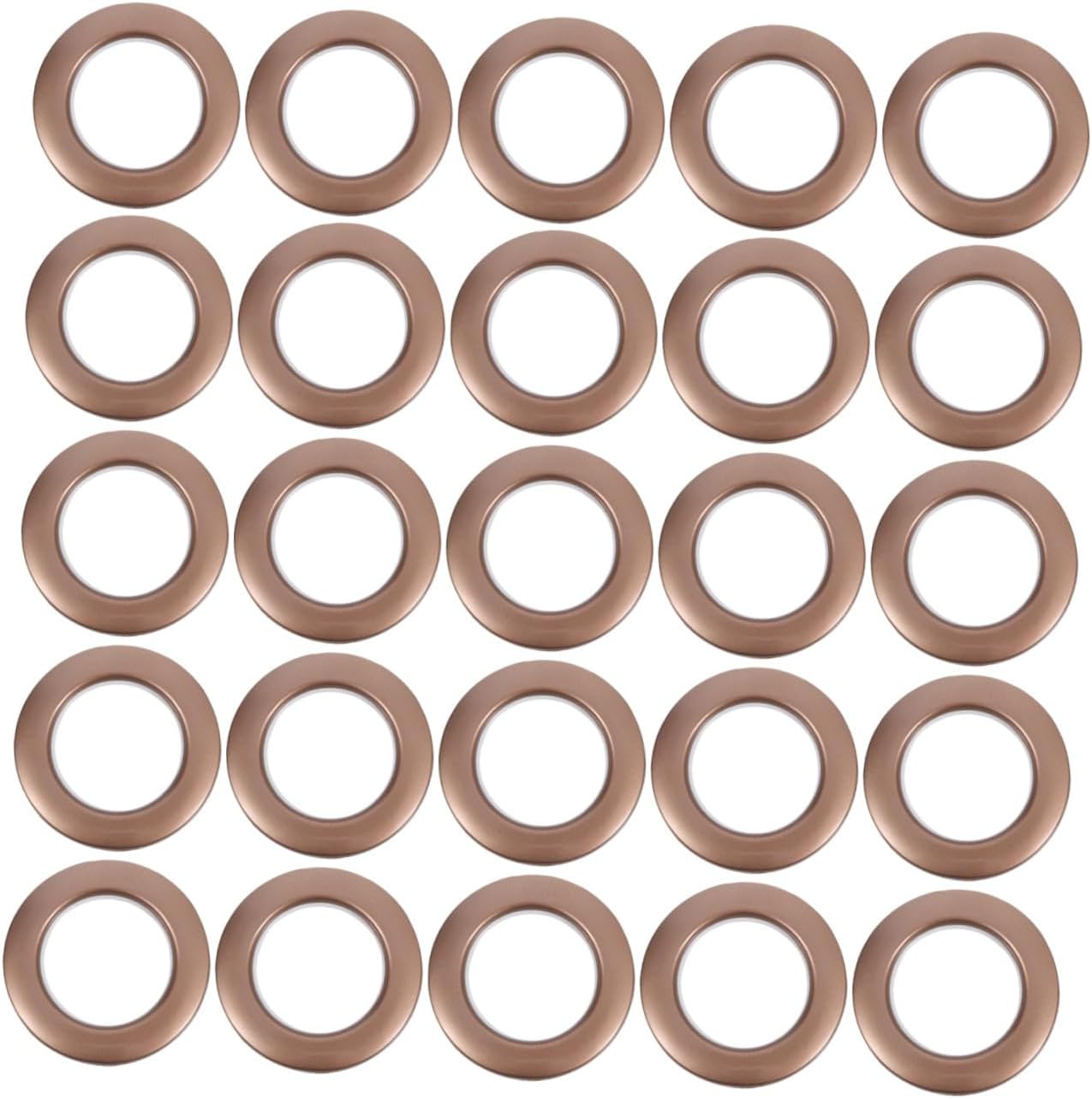 Sosoport 75pcs Coffee Color Curtain Grommets Inner Diameter Rings Low Noise Plastic Roman Curtain Eyelet Rings Sliding Window Drapes Fastener Clips for Home Décor
