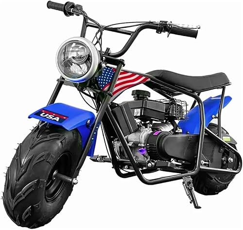 XtremepowerUS Mini Bicicleta 99cc de 4 tiempos con motor de gasolina para todo terreno, Mini Motocicleta de Dirt Trail Ride-on 3.5HP Azul (Azul)