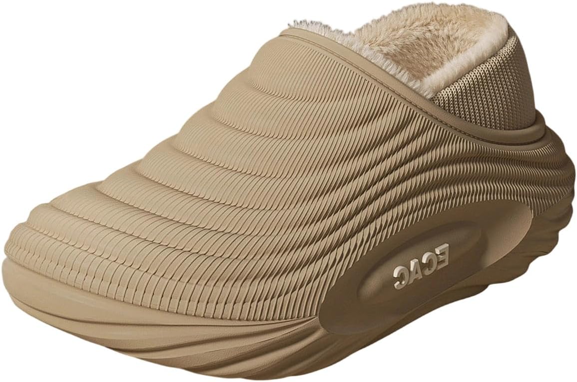 Women Furry Lined Slippers Clogs Waterproof Warm Fuzzy Winter Slipper Home Slipper Non-Slip Garden Shoes Mule Indoor Outdoor