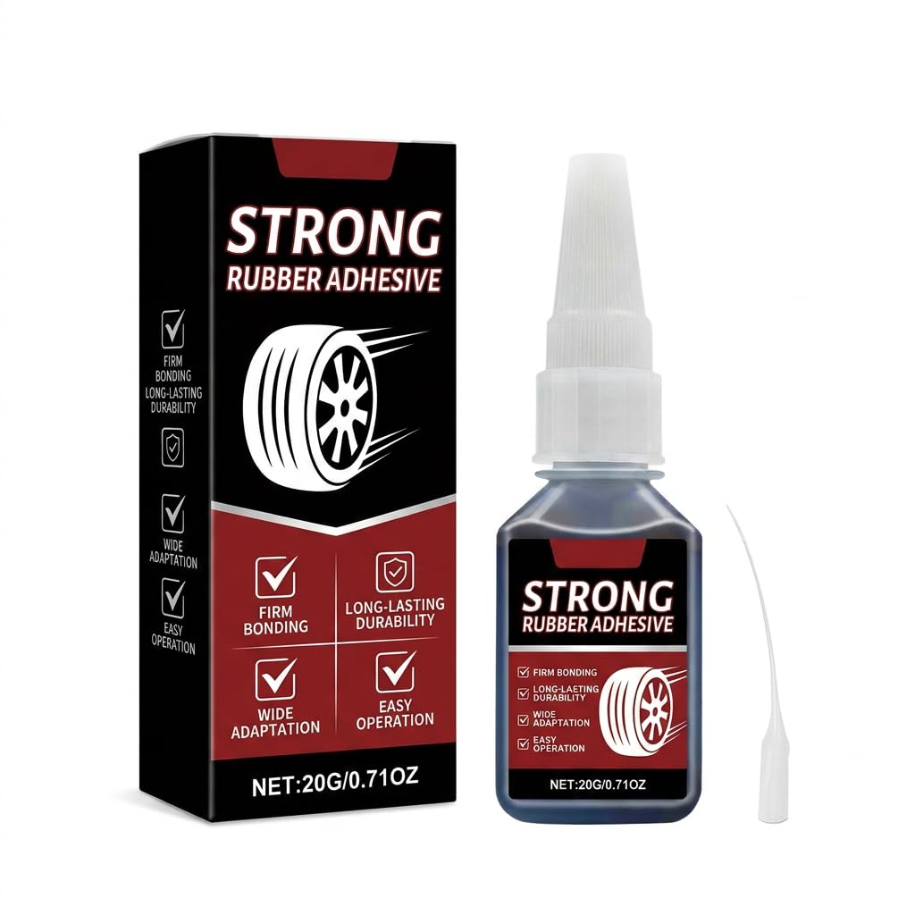 Rubber Glue 20g for Tyres and Shoe Sole Repair, Rubber Cement Adhesive for Car Door Seal and Rubber Materials, Flexible Black Glue for DIY Crafts and Daily Maintenance Use