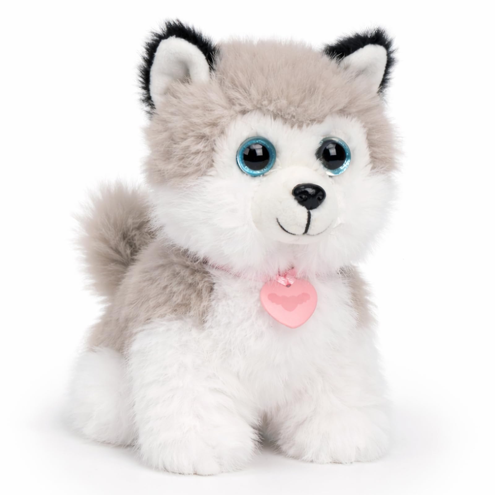 Mushymallow Sitting Dog Stuffed Animal Soft Plush Toy, Gray | 6" Adorable Plush Toy Pocket-Sized Stuffed Dog for Boys Girls Kids Adults Desk Decor Birthday Christmas Gift