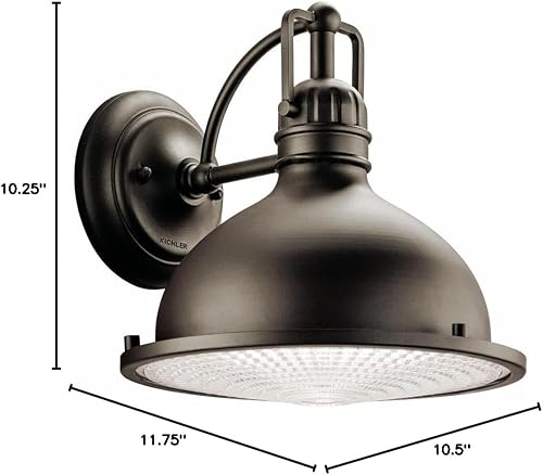 Miniatura 6 de Kichler Hatteras Bay - Lámpara de pared exterior de 10.25 pulgadas con lente Fresnel transparente Olde Bronze®