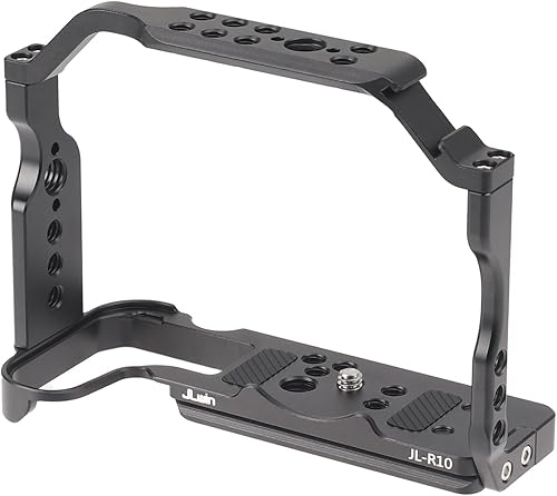 Miniatura 2 de FocusFoto Kit de jaula para cámara con mango superior para cámara sin espejo Canon EOS R10, equipo de video de aluminio con riel NATO, zapata fría,