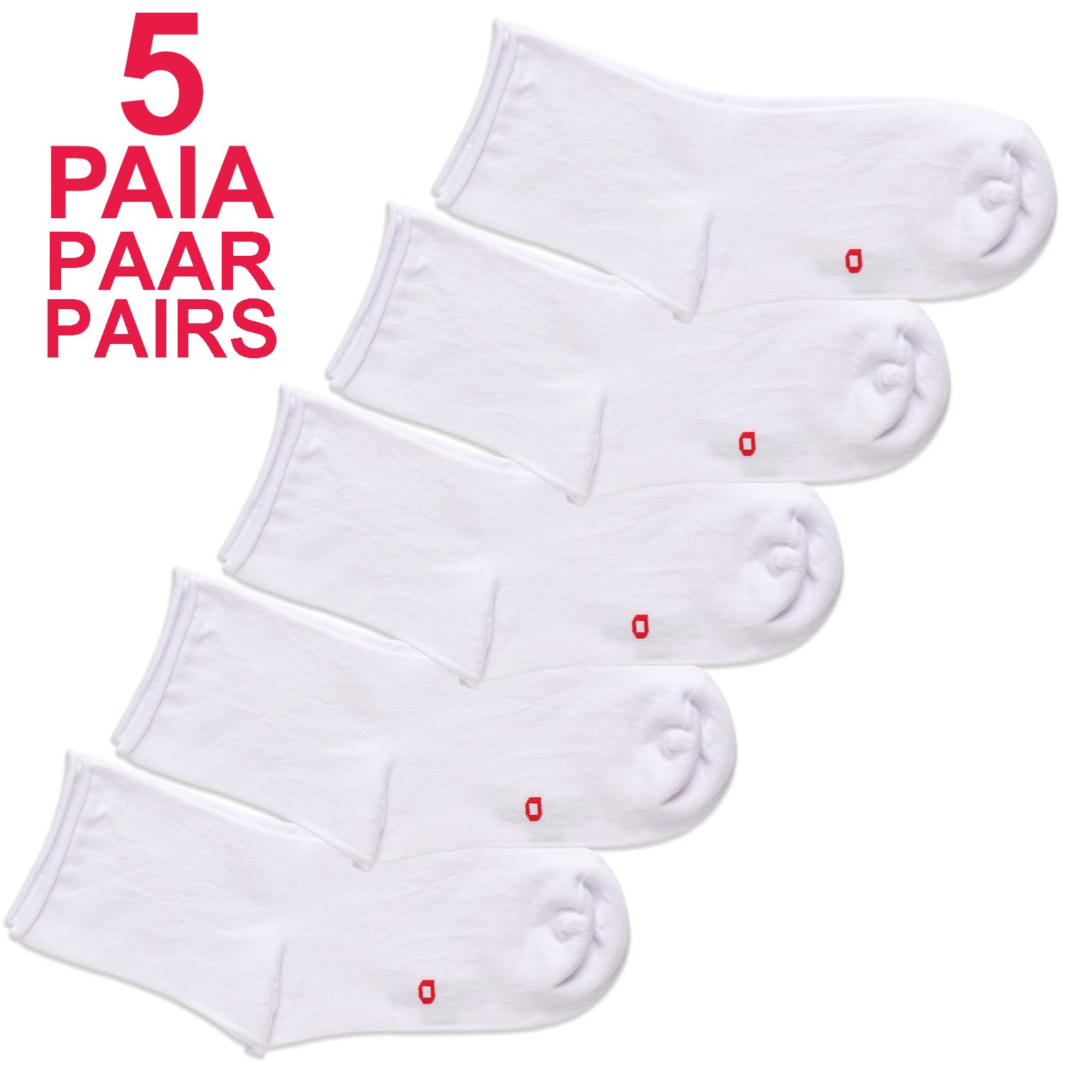 alber's SENSITIVE- 5 Paires | Chaussettes Femme Courtes Sans Élastique | Socquettes Super Confortables | Respirantes | Coutures Fines