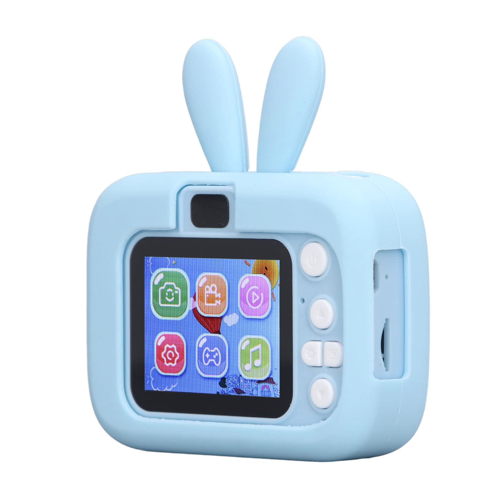 Kikumi Macchina Fotografica Digitale per Bambini 20MP Giocattolo Selfie per Bambini di Compleanno di Natale per Bambini Forma di Coniglio 2 Pollici (Blu)