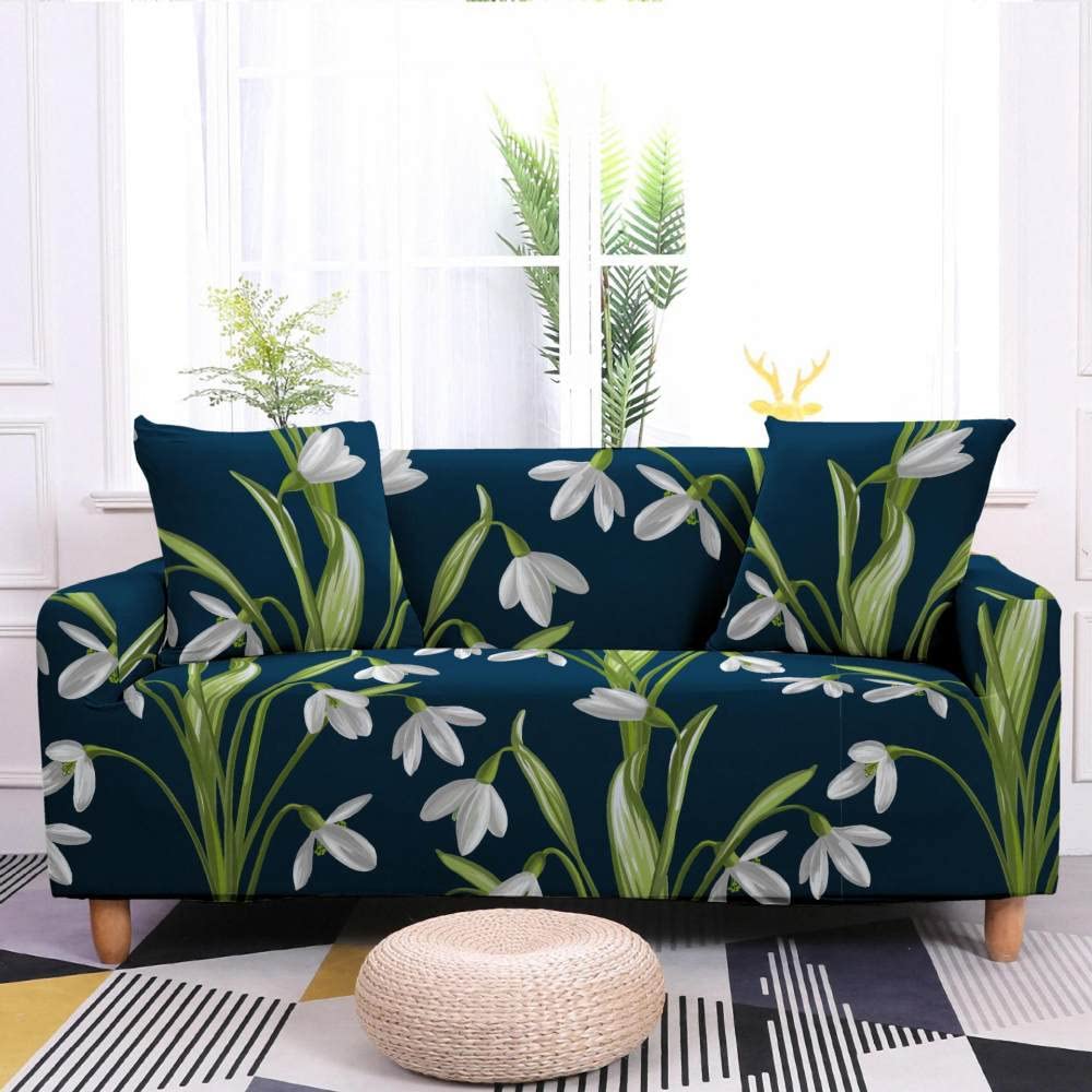 Housse canapé extensible bleu pour rafraîchir la décoration de votre salon