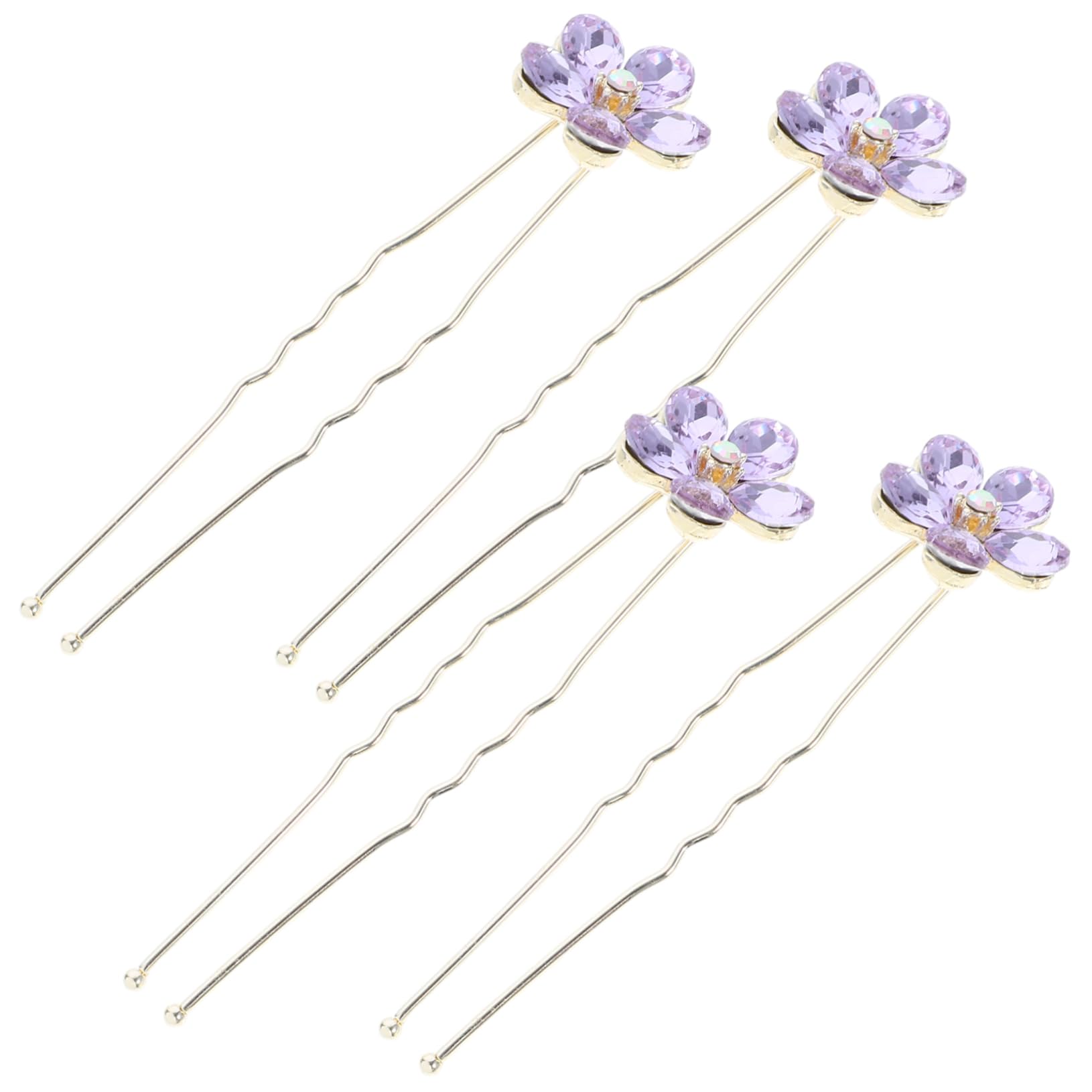 FRCOLOR 20 Stk Haarnadeln zum Flechten haarspange metall Frauen Haarnadel Haarschmuck für Damen U-förmige Strass- Strasssteine Violett