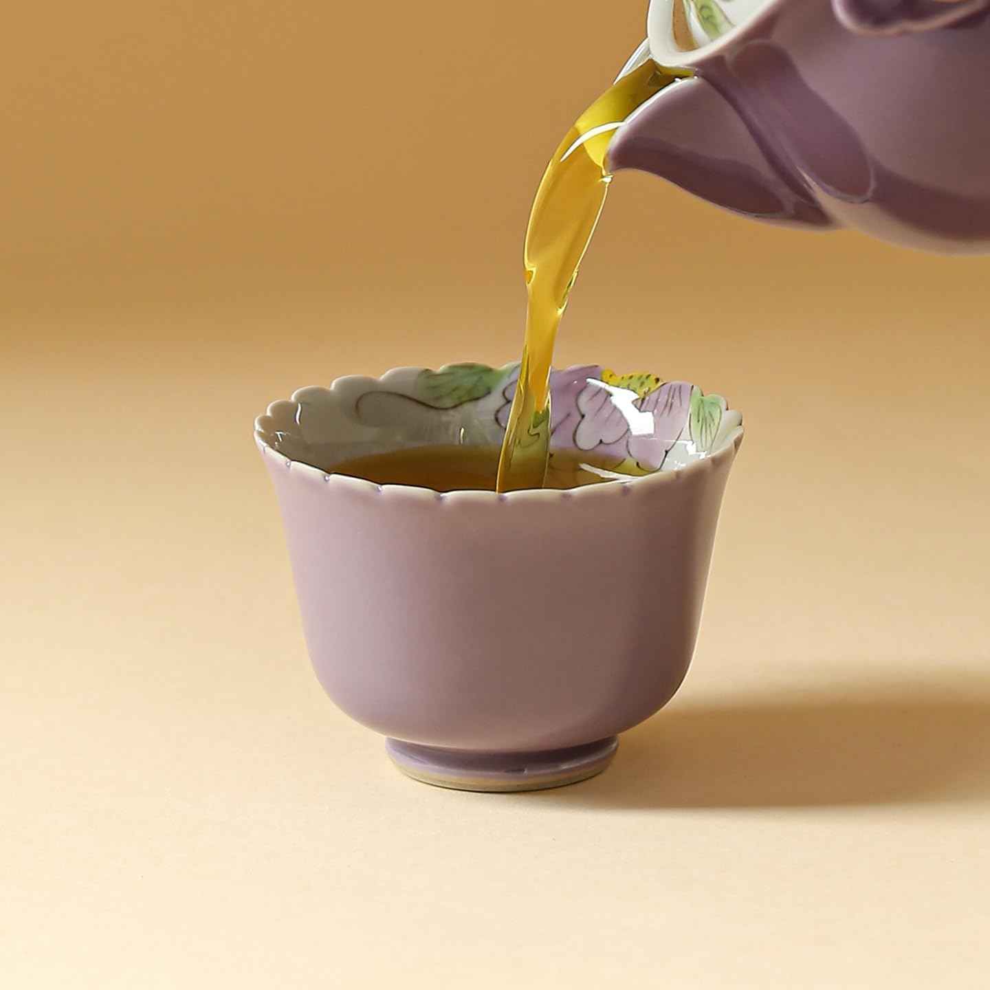 Tea Cup Hand-Painted Peony Small Teacup Ceramic Home Host Kung Fu Set Soaking Container