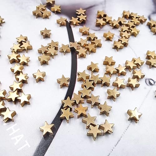 Miniatura 2 de findTop 100 cuentas espaciadoras de estrellas para manualidades, manualidades, collares, aretes, pulseras, joyería, manualidades (dorado)