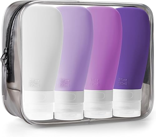 INSFIT Botellas de viaje portátiles, recipientes a prueba de fugas aprobados por la TSA para artículos de tocador, accesorios recargables sin BPA