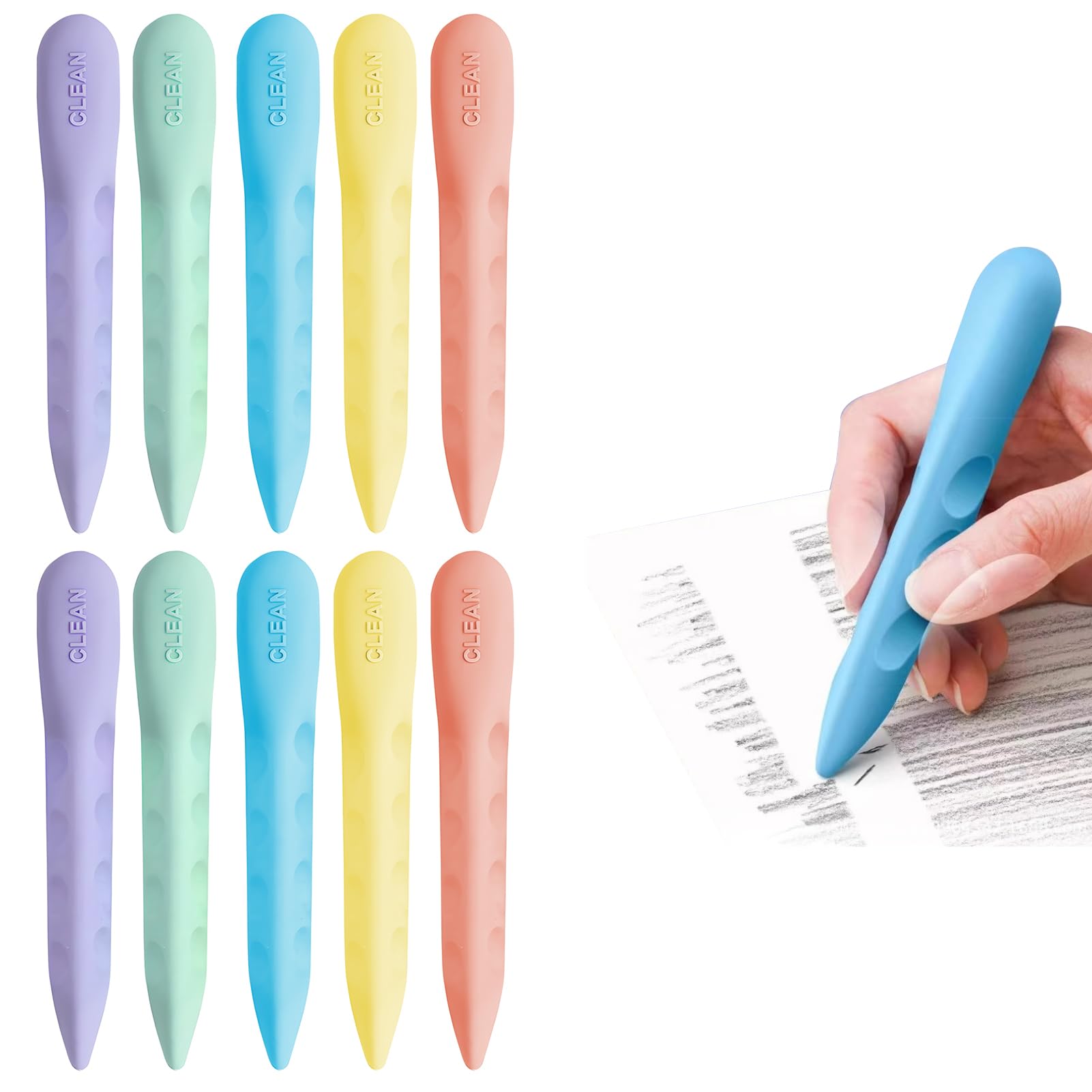 10pcs Niños Gomas De Borrar De Colores,Borrador De Goma Suave,Goma de Borrar Lápiz que No Deja Manchas,Material Escolar,Borrador de Migas Para Escuela, Oficina, Dibujo-Serie de colores