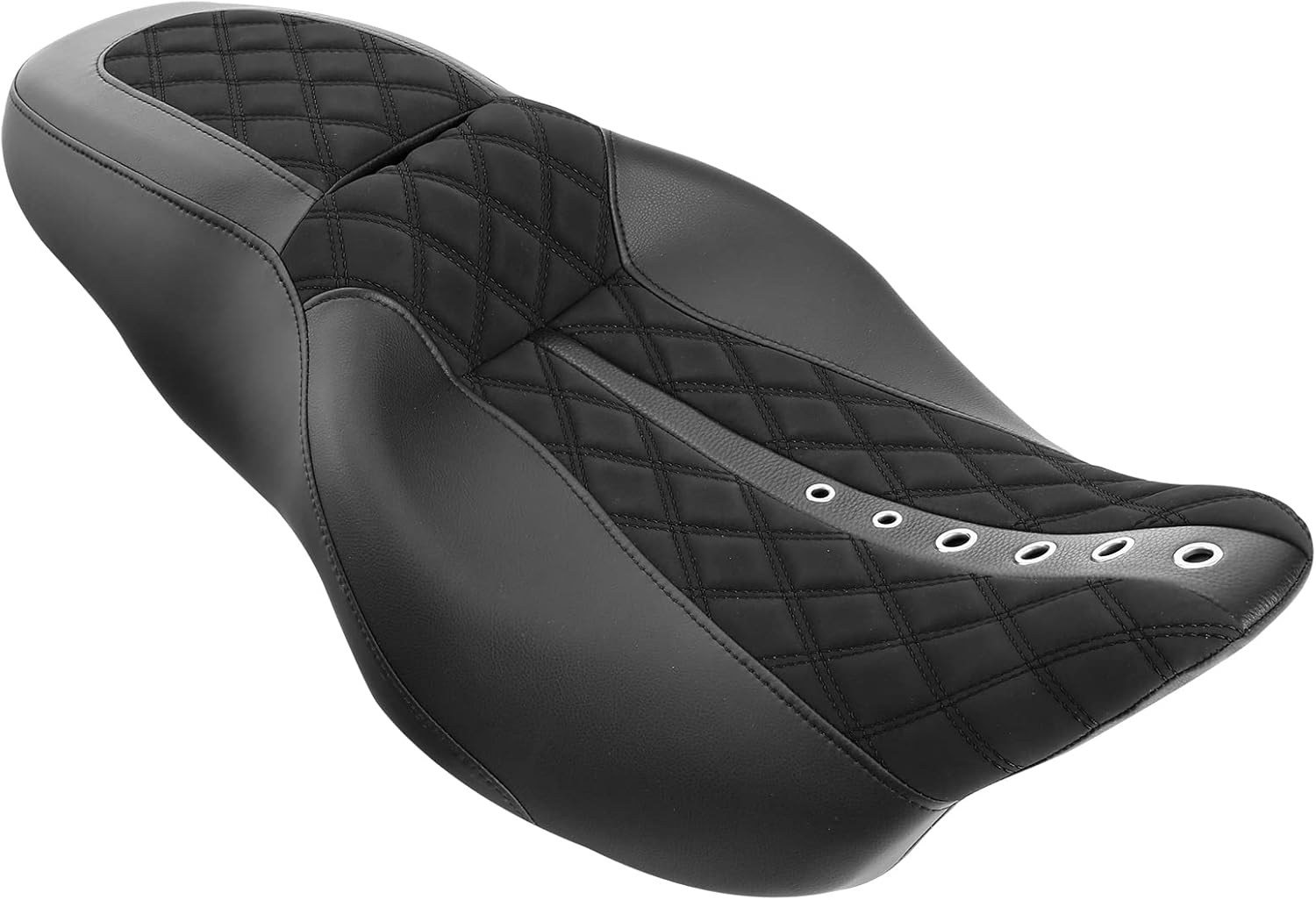 TCT-MOTORPARTS Driver Passenger Seat One-Piece Cushion Fit For Harley Touring Road King Street Glide Electra Glide Road Glide 2009-2023 Black