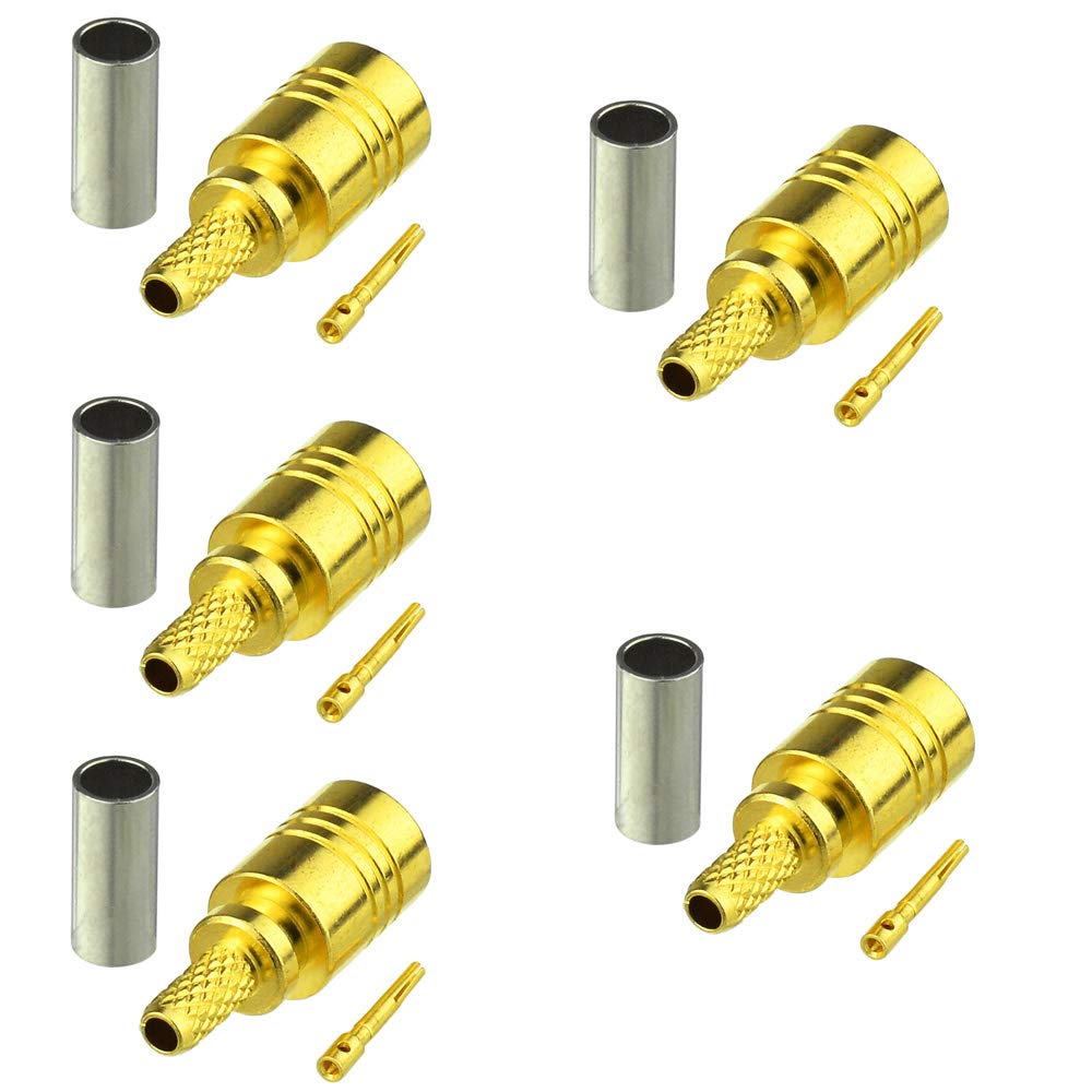 Eightwood 5pcs Satellite Radio Antenna SMB Female Crimp Connector Compatible with Sirius XM Car Vehicle Trucks Radio Stereo Receiver Tuner