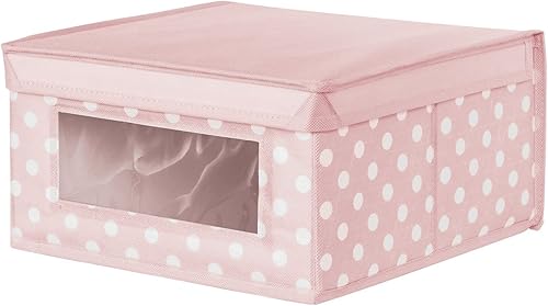 Miniatura 8 de mDesign Caja organizadora de almacenamiento de tela apilable mediana y suave con ventana frontal y tapa para dormitorio de niñosniños, sala de