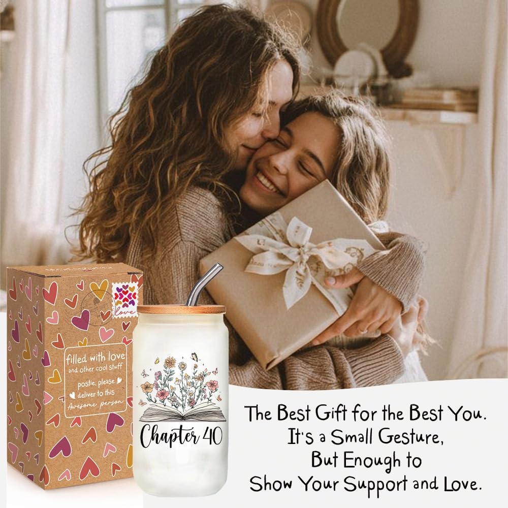 40th Birthday Gifts for Her - 40 Year Old Glass Cup Birthday Decorations for Women, Funny 40 Bday Gifts Idea for Women, Friends, Daughter, Sister, Mom - Turning 40th Present-91 - Image 7