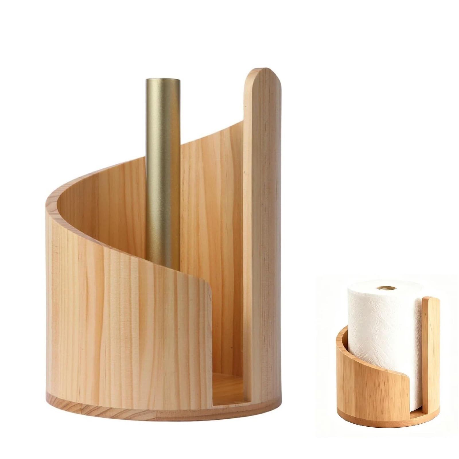 Porta toallas de papel con corte fácil de una mano para organizar rollos de cocina