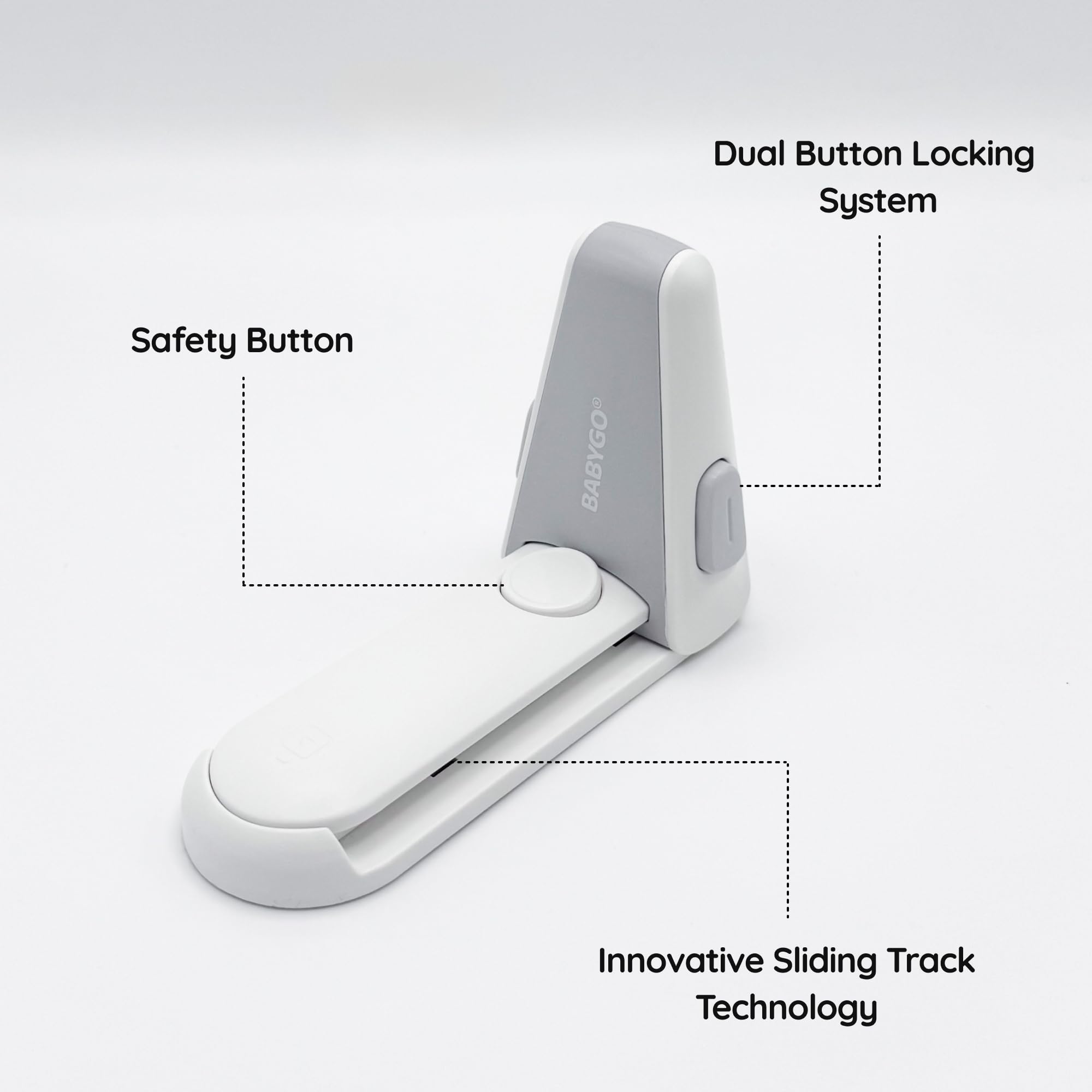 BABYGO® Door Handle Locks Without Drilling (2 Pack), White - Image 2