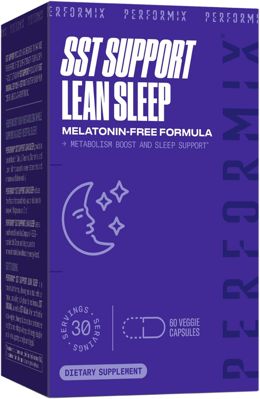 PERFORMIX SST Support Lean Sleep - 60 Powdered Capsules - Supplement for Increased Metabolism Support for a Natural Deep Sleep and Calming Support - Magnesium, GABA, L-Theanine and Zinc
