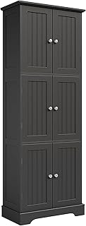 ChooChoo Tall Bathroom Storage Cabinet with 6 Doors, Freestanding Floor ...
