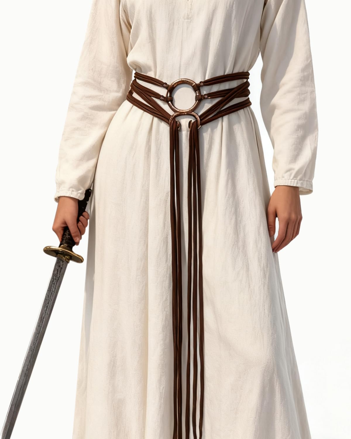 L'VOW Viking Troll Cross Belt Women Medieval Extra Long Rope Belt for Norse Witch Shaman Pagan Ren Faire Accessory - Image 5