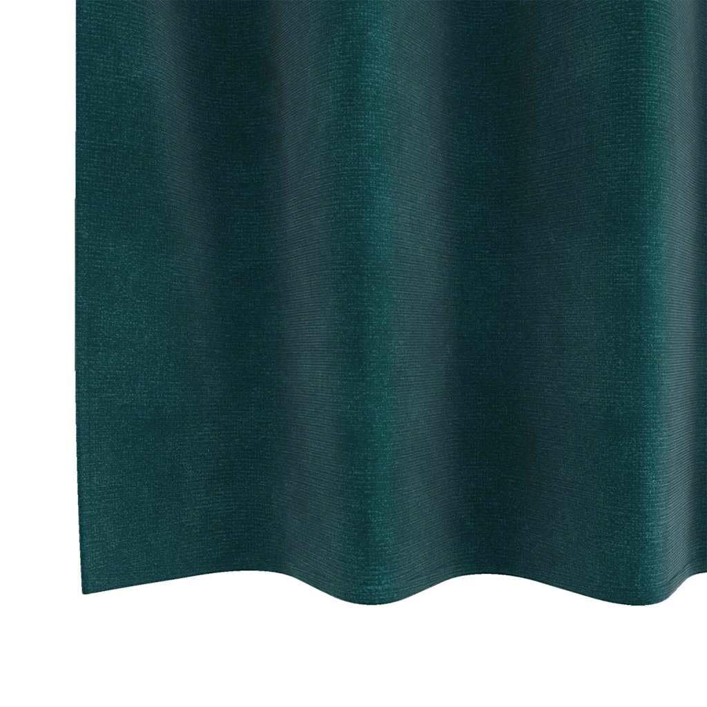 vidaXL Zasłony zaciemniające 2 szt. Ciemnozielony 140 x 260 cm Welur