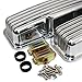 Assault Racing Products A6186 Small Block Chevy Finned Polished Aluminum Short Style Valve Covers 58-86 Retro SBC