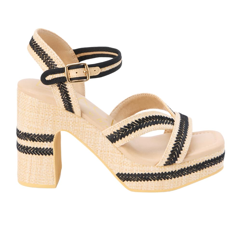 BEACH by Matisse Womens Adelaide Platform Block Ankle Strap Casual Sandals Casual High Heel 3" &amp; Up