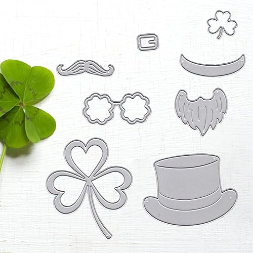 Miniatura 5 de Estivaux Troqueles de trébol del día de San Patricio para hacer tarjetas juegos de troqueles de corte de sombrero de duende hojas de gnomos